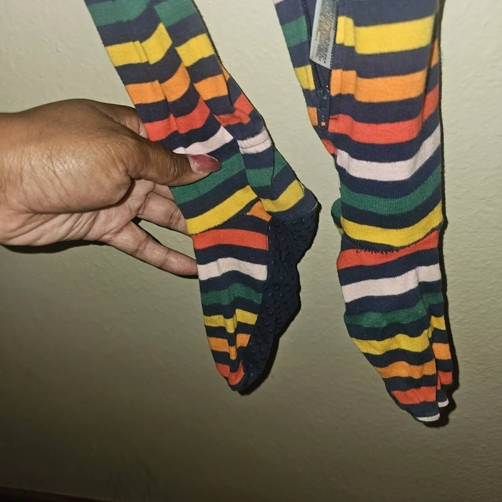 Old Navy Colorful Striped Kids Footie Pajamas